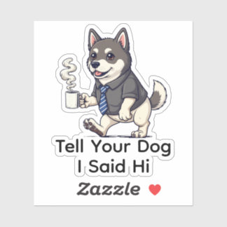 Funny Norwegian Elkhound Dog Business Suit Coffee 