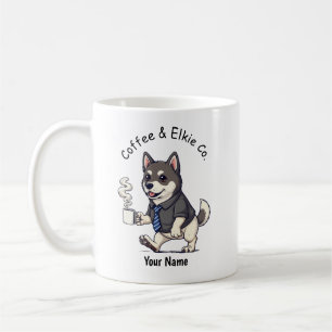Funny Norwegian Elkhound Dog Business Suit Coffee Mug