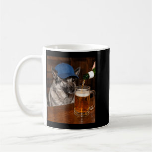 Funny Norwegian Elkhound Meme Drinking Beer Dog Coffee Mug