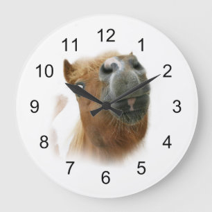 Funny nosy horse large clock