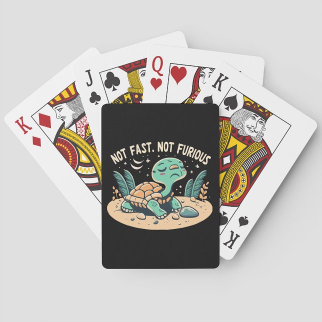 Funny Not Fast Not Furious Playing Cards (Back)