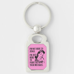 Funny “Not Here To Judge” custom colour key ch Ring
