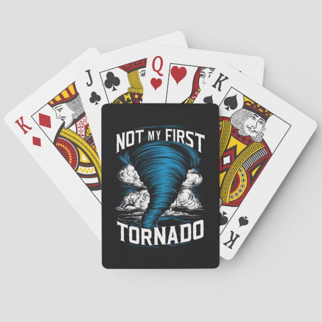 Funny Not My First Tornado Retro Storm Chaser  Playing Cards (Back)