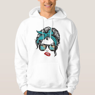 Funny Not Today Heifer Messy Bun Mom Glasses Farme Hoodie