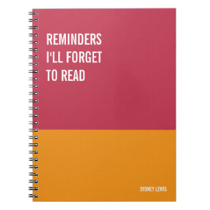 Funny Notebook, Humourous Writing Pad Journal, Not Notebook