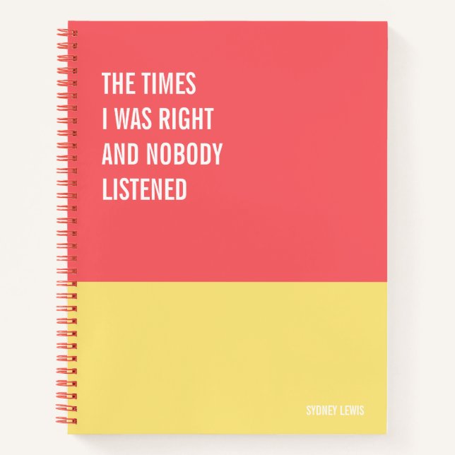 Funny Notebook, Humourous Writing Pad Journal, Not Notebook (Front)