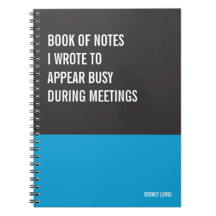 Funny Notebook, Humourous Writing Pad Journal, Not Notebook