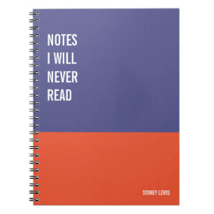 Funny Notebook, Humourous Writing Pad Journal, Not Notebook