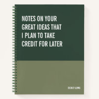 Funny Notebook, Snarky Writing Pad Journal, Note
