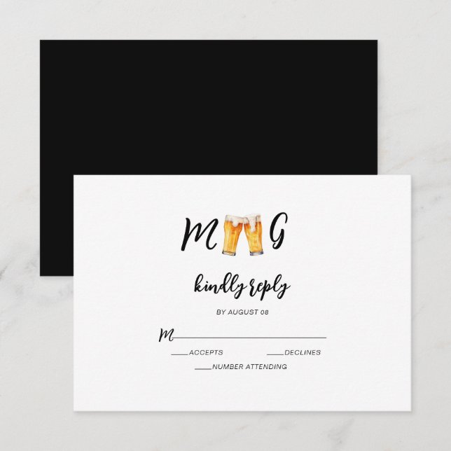 Funny Nothing Fancy Love Free Beer Casual Wedding RSVP Card (Front/Back)