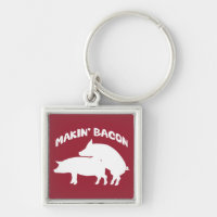 Funny novelty bacon keychain