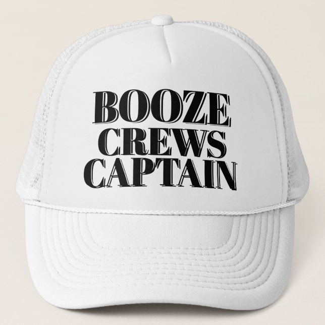 Funny Novelty Baseball Gift BOOZE CREWS CAPTAIN   Trucker Hat (Front)