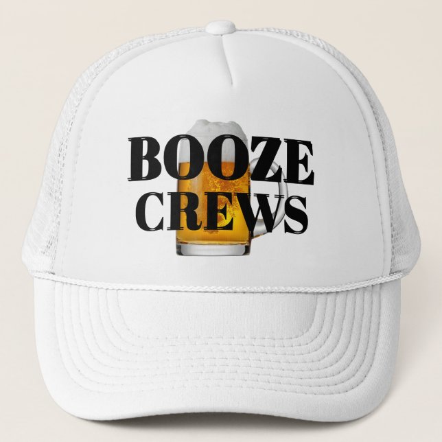 Funny Novelty Baseball Gift Idea BOOZE CREWS  Truc Trucker Hat (Front)
