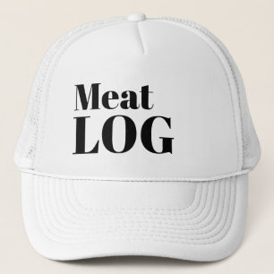 Funny Novelty Baseball MEAT LOG Trucker Hat