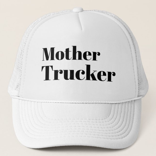 Funny Novelty Baseball MOTHER TRUCKER Trucker Hat (Front)