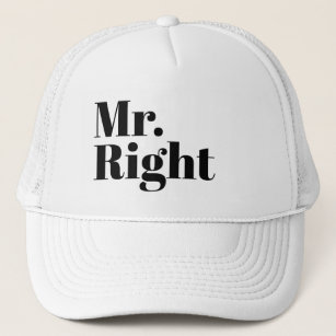 Funny Novelty Baseball MR. RIGHT Trucker Hat