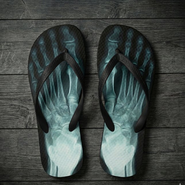 Funny Novelty Bone X-Ray Halloween Thongs (A flip flop with good bones! :D)