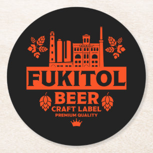 Funny Novelty Christmas Beer Labels Round Paper Coaster