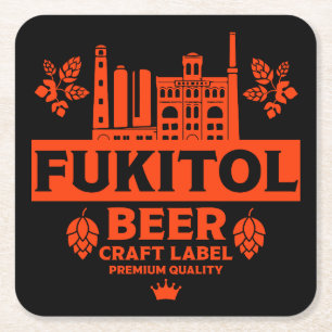 Funny Novelty Christmas Beer Labels Square Paper Coaster