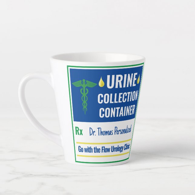 Funny Novelty Doctor Nurse Urine Collection Custom Latte Mug (Left)