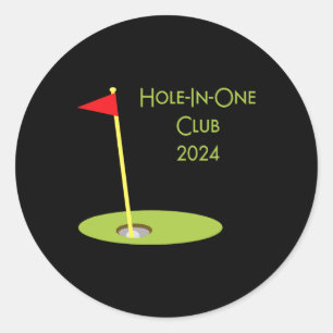 Funny Novelty Golf Gifts 3dfx Hole In One Club 202 Classic Round Sticker
