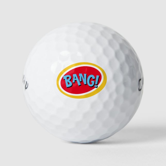 Funny Novelty Large Print Bang Golf Balls (Front)