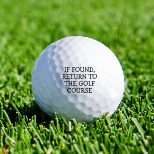 Funny Novelty Lost Golf Ball Saying Simple Black