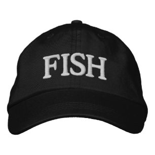 Funny Novelty Mens Fashion Style FISH Embroidered Hat