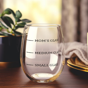 Funny Novelty Mom's Measure Stemless Wine Glass