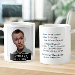 Funny Novelty Mugshot Personalised Text and Photo Coffee Mug<br><div class="desc">Show off your funny "Mug Shot" on this silly, personalised coffee mug! On the front, add your best criminal photo, plus your custom name on the black sign beneath. On the back, fill in all the details of your criminal record (name, alias, job, up to 3 criminal offenses, and your...</div>