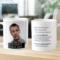 Funny Novelty Mugshot Personalised Text and Photo
