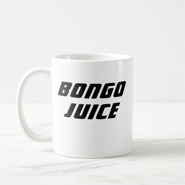 Funny Novelty Office Gift BONGO JUICE Coffee Mug (Left)