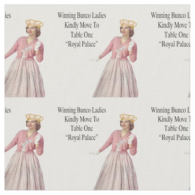 Funny Novelty Retro Dice Bunco Queen Fabric (Close Up)