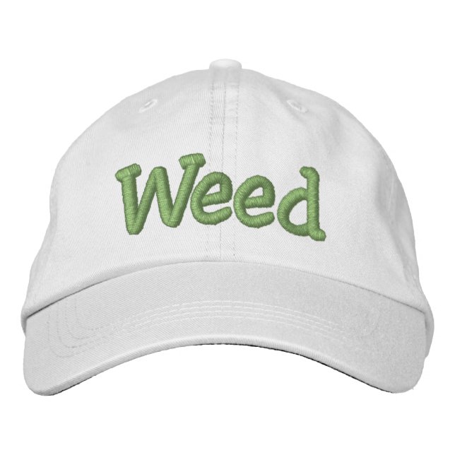 Funny Novelty Sports Baseball Golf WEED Embroidered Hat (Front)