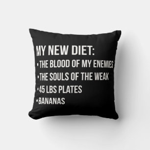 Funny Novelty Workout Humour - My New Diet - Gym Cushion
