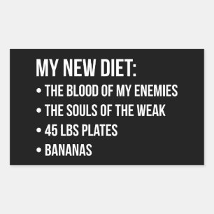 Funny Novelty Workout Humour - My New Diet - Gym Rectangular Sticker