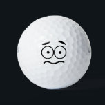 Funny Novelty Worried Face Emoji Golf Balls<br><div class="desc">Funny worried face golf balls.</div>