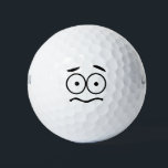 Funny Novelty Worried Face Emoji Golf Balls<br><div class="desc">Funny worried face golf balls.</div>