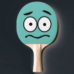 Funny Novelty Worried Face Emoji Ping Pong Paddle<br><div class="desc">Customise the background color on this novelty worried face paddle.</div>