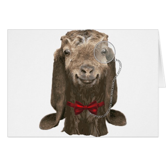 Funny Nubian Goat With Monocle (Front Horizontal)