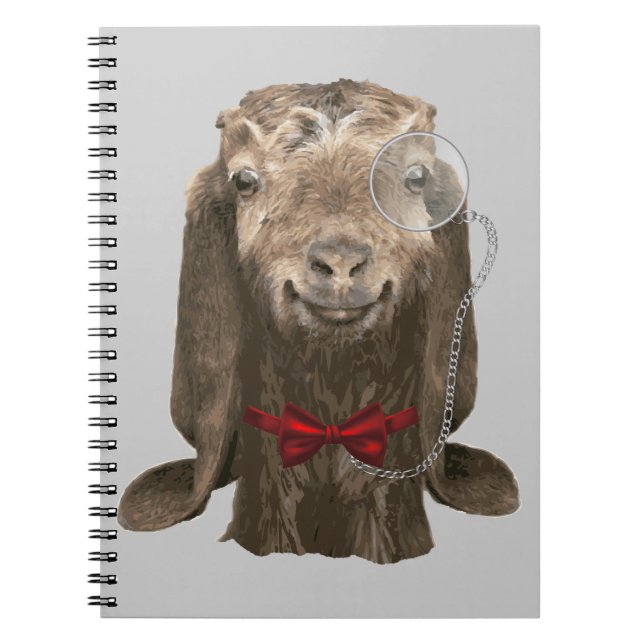 Funny Nubian Goat With Monocle Notebook (Front)