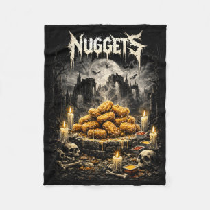 Funny Nuggets Rock Music Style Chicken Nugget Love Fleece Blanket