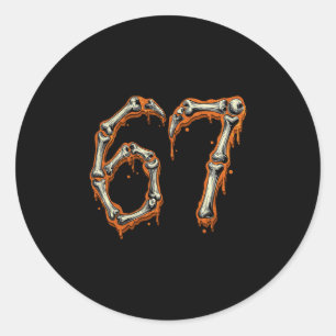 Funny Number 6 67 Meme Costume Matching Group Hall Classic Round Sticker