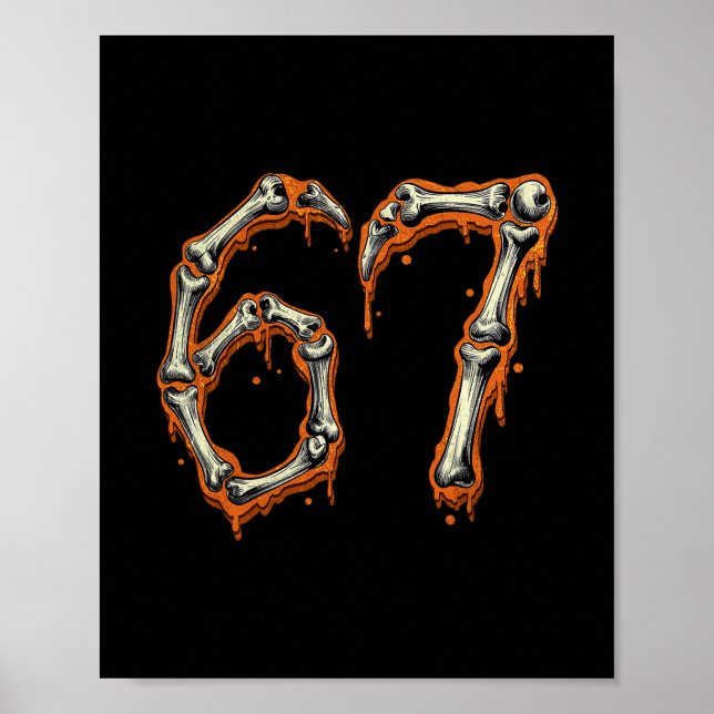 Funny Number 6 67 Meme Costume Matching Group Hall Poster (Front)
