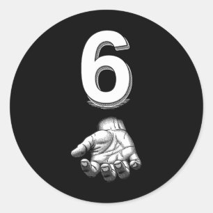 Funny Number 6 Matching 67 Meme Costume Classic Round Sticker