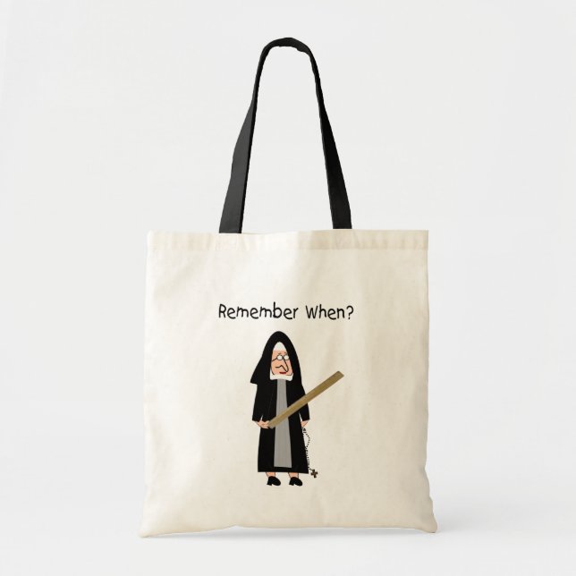 Funny Nun Cards :Nuns Carried Rulers" Tote Bag (Front)