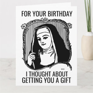FUNNY NUN CATHOLIC BIRTHDAY GREETING CARD