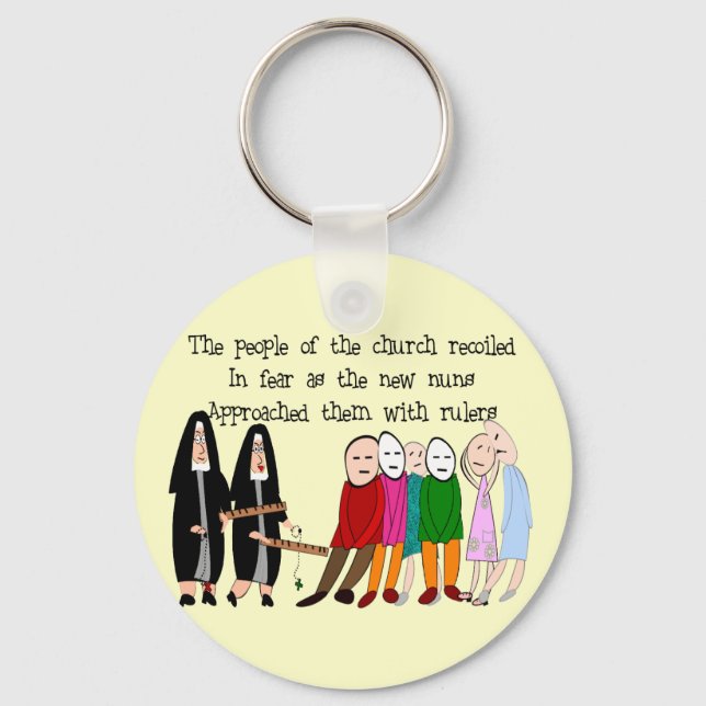 Funny Nuns Cards and Gifts Key Ring (Front)