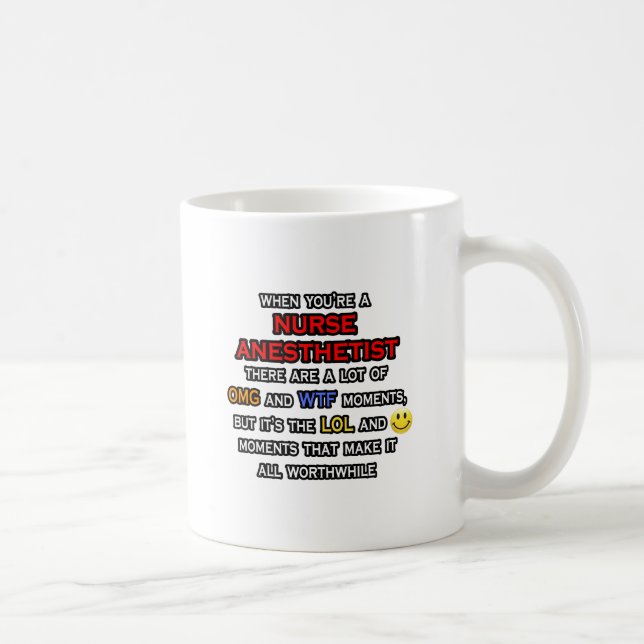 Funny Nurse Anaesthetist ... OMG WTF LOL Coffee Mug (Right)