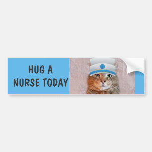 Funny Nurse Cat Bumper Sticker